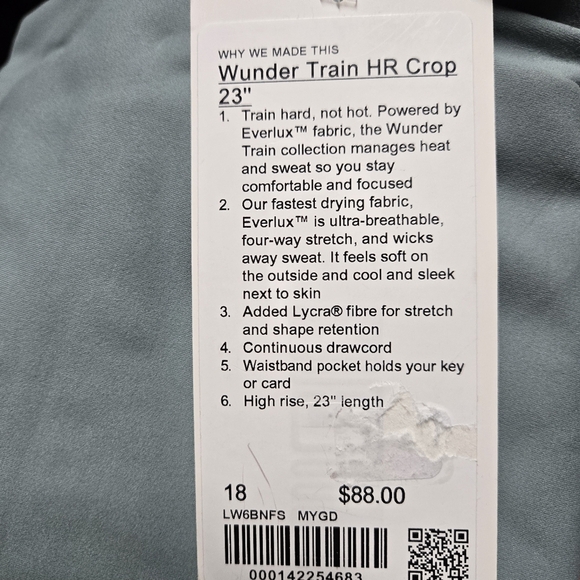 Lululemon Wunder Train Contour Fit High-Rise Crop 23" Women's Leggings - Picture 6 of 6